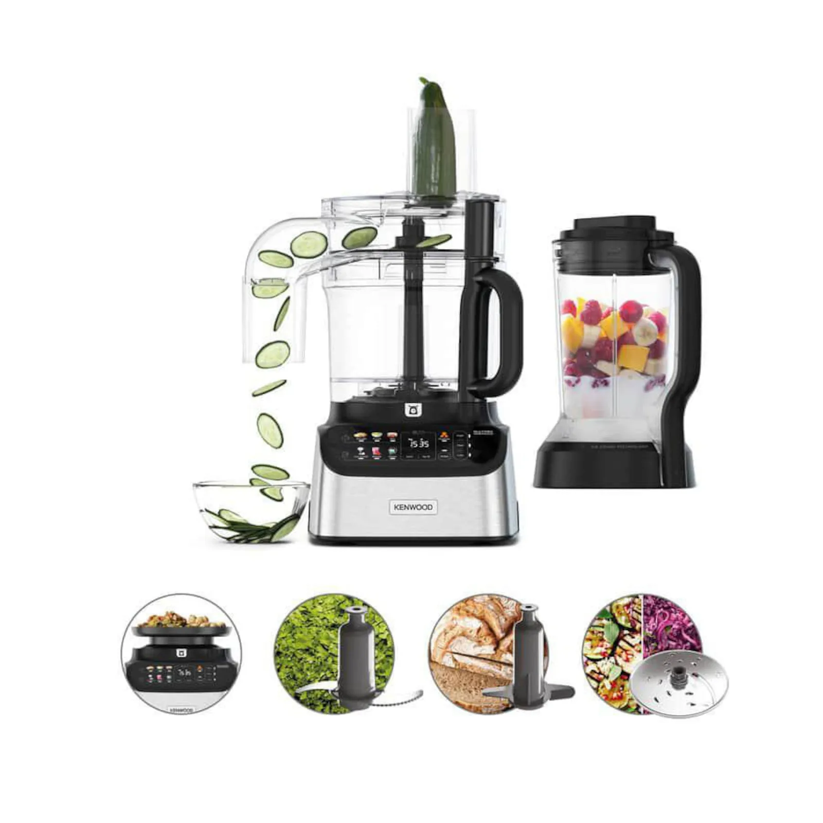 PI_774916604 Kenwood MultiPro OneTouch Kompakt-Küchenmaschine und Standmixer FDM73.480SS Silber - Slika 1