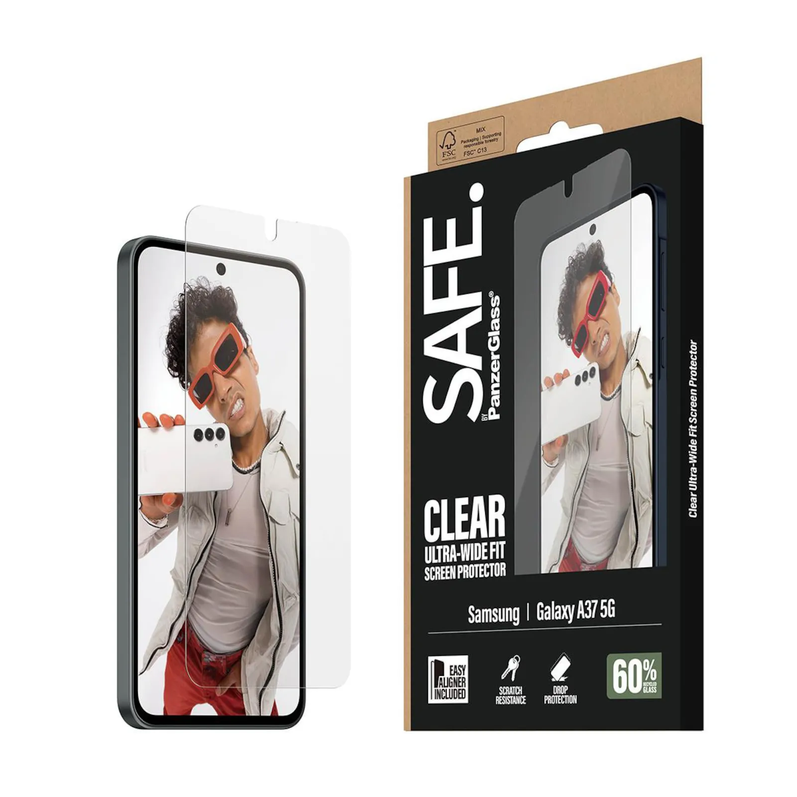 PI_776136173 SAFE. by PanzerGlass® Displayschutz Samsung Galaxy A37 5G Ultra-Wide Fit m. EasyAligner - Slika 1