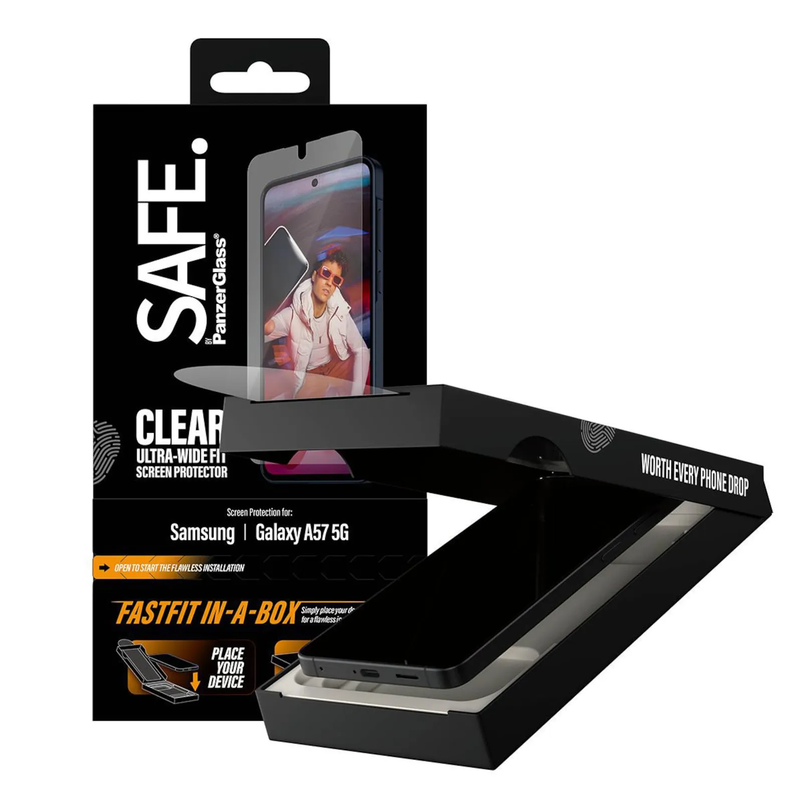 PI_776649515 SAFE. by PanzerGlass® Displayschutz Samsung Galaxy A57 5G Ultra-Wide Fit m. FASTFIT IN-A-BOX - Slika 1
