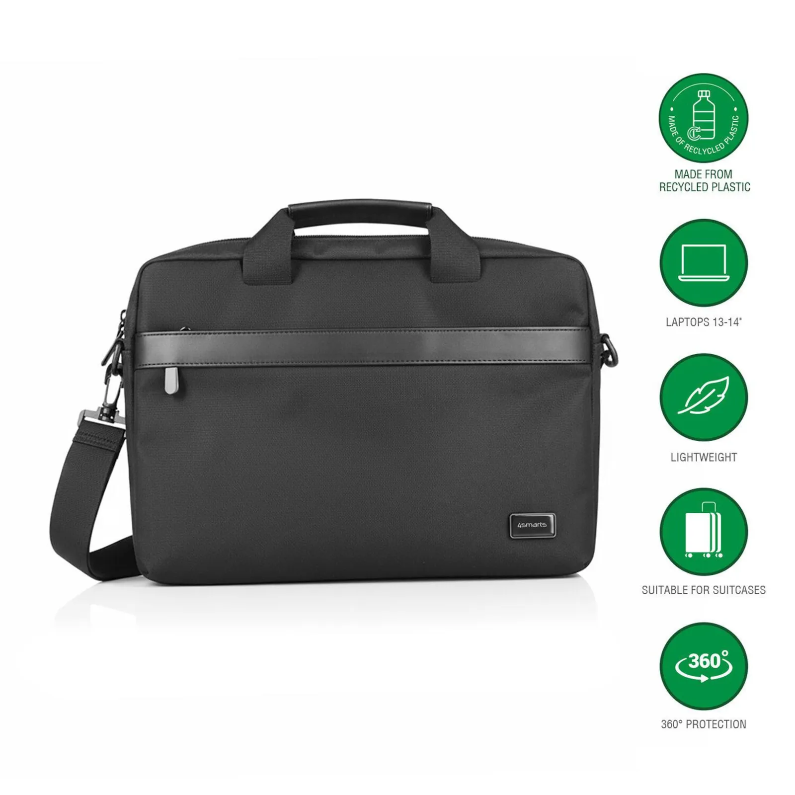 PI_778532301 4smarts Laptop-Tasche Target Eco Slim 33,02 - 35,56 cm (13–14”) schwarz - Slika 1