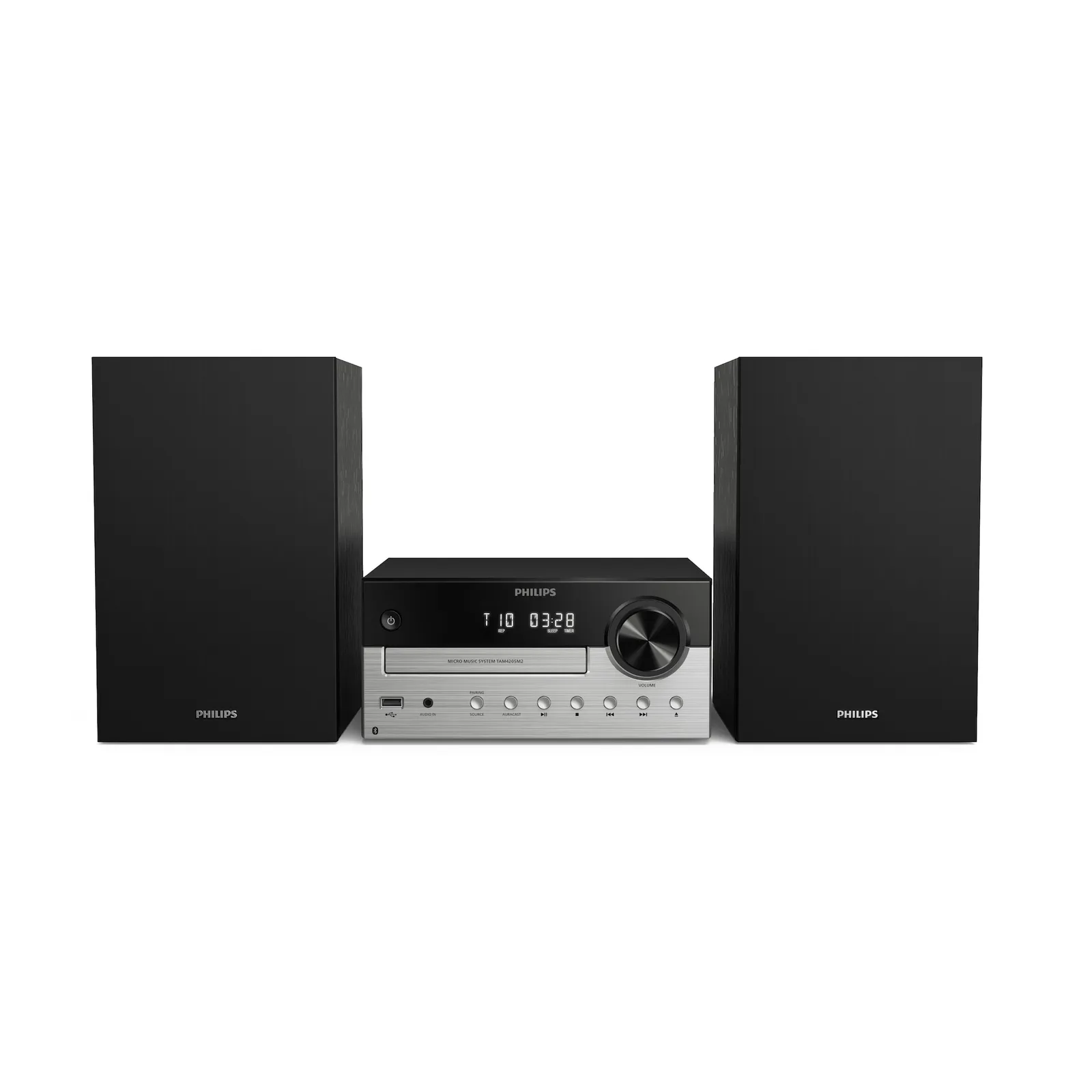 PI_779147541 Philips TAM4205M2/12 Heim-Audio-Mikrosystem mit CD USB BT schwarz/silber - Slika 1