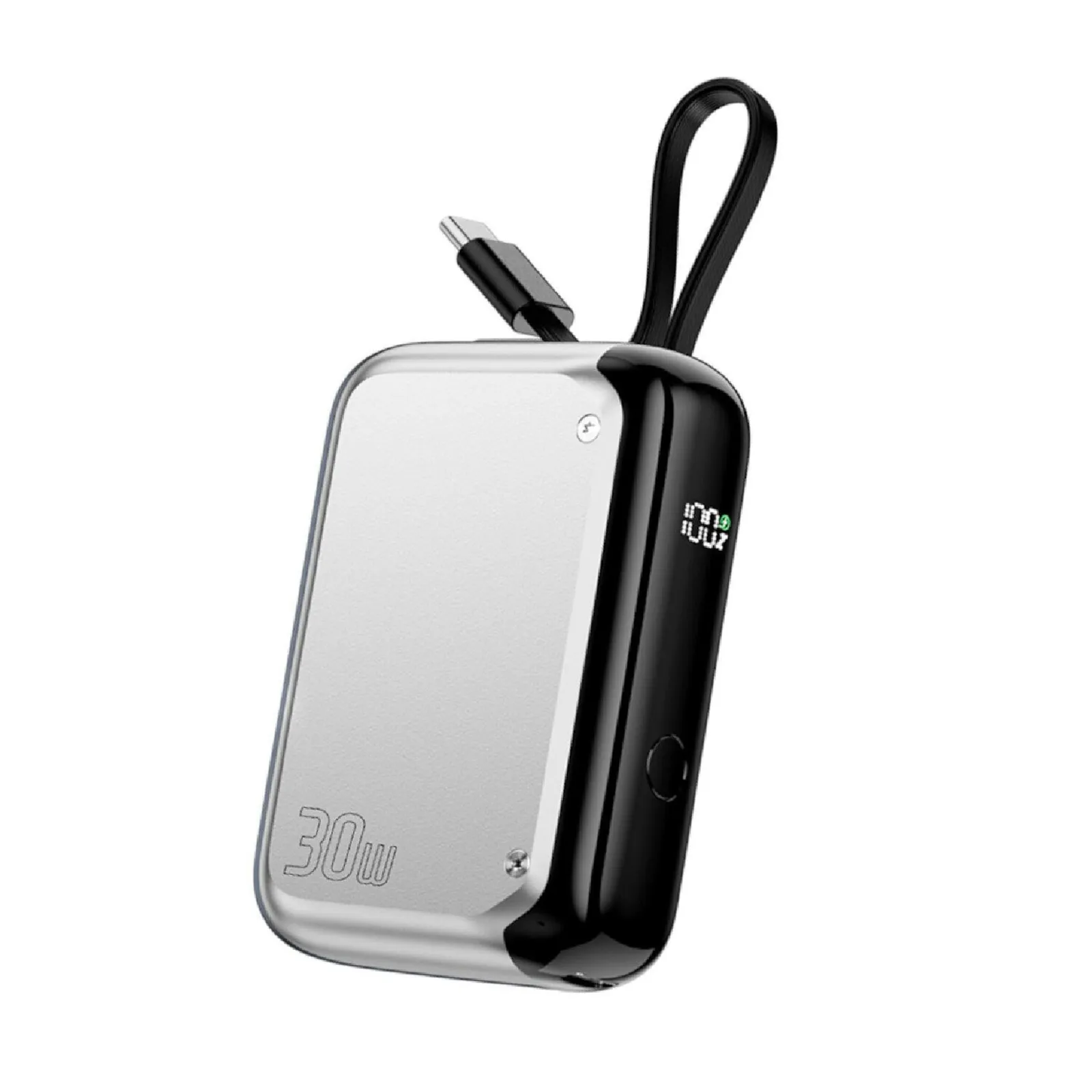 PI_779432911 4smarts Powerbank Pocket mit USB-C Kabel 10000mAh - silber - Slika 1