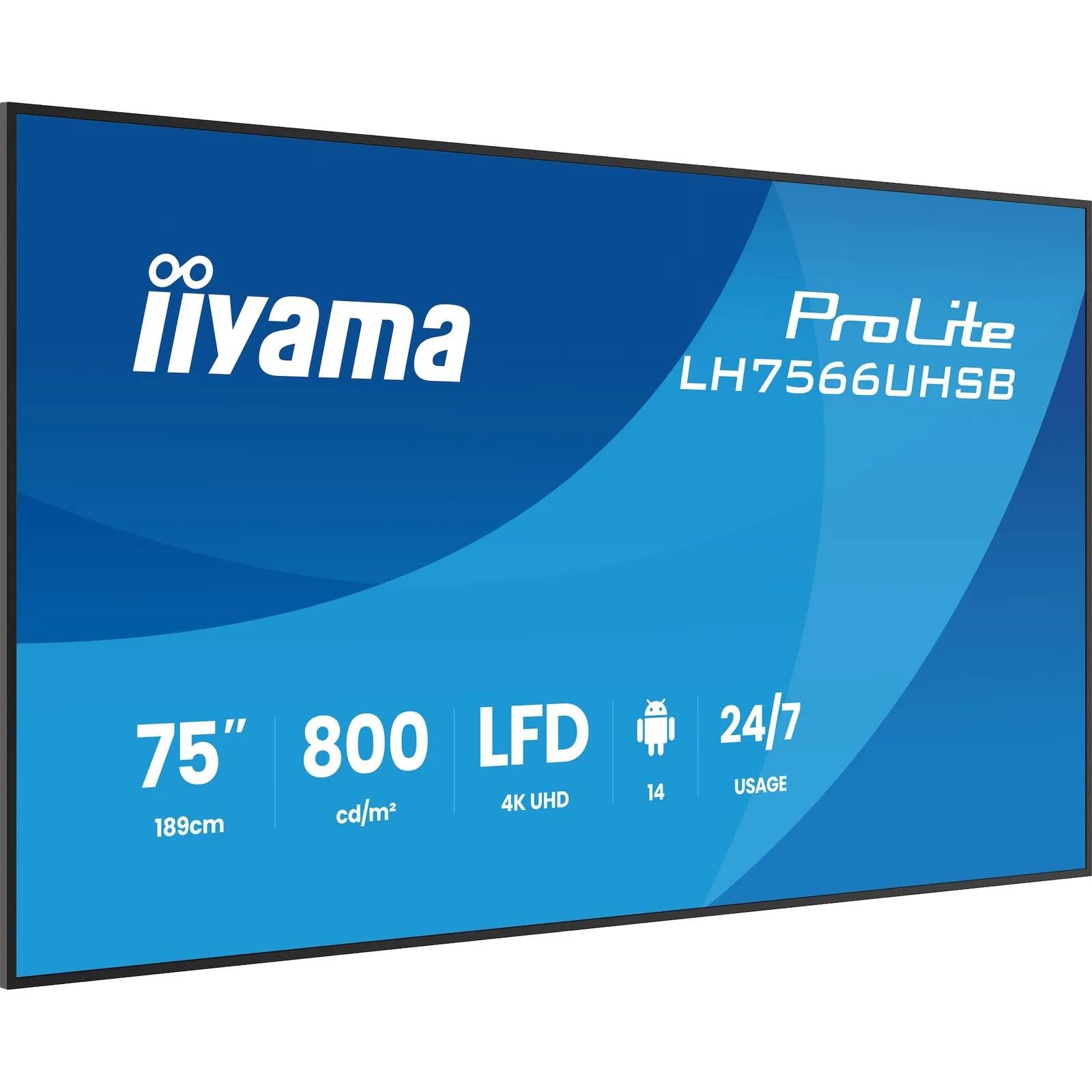 PI_784777495 iiyama ProLite LH7566UHSB-B1AG 189,5cm (75") 4K UHD Monitor HDMI/DP/USB-C - Slika 1