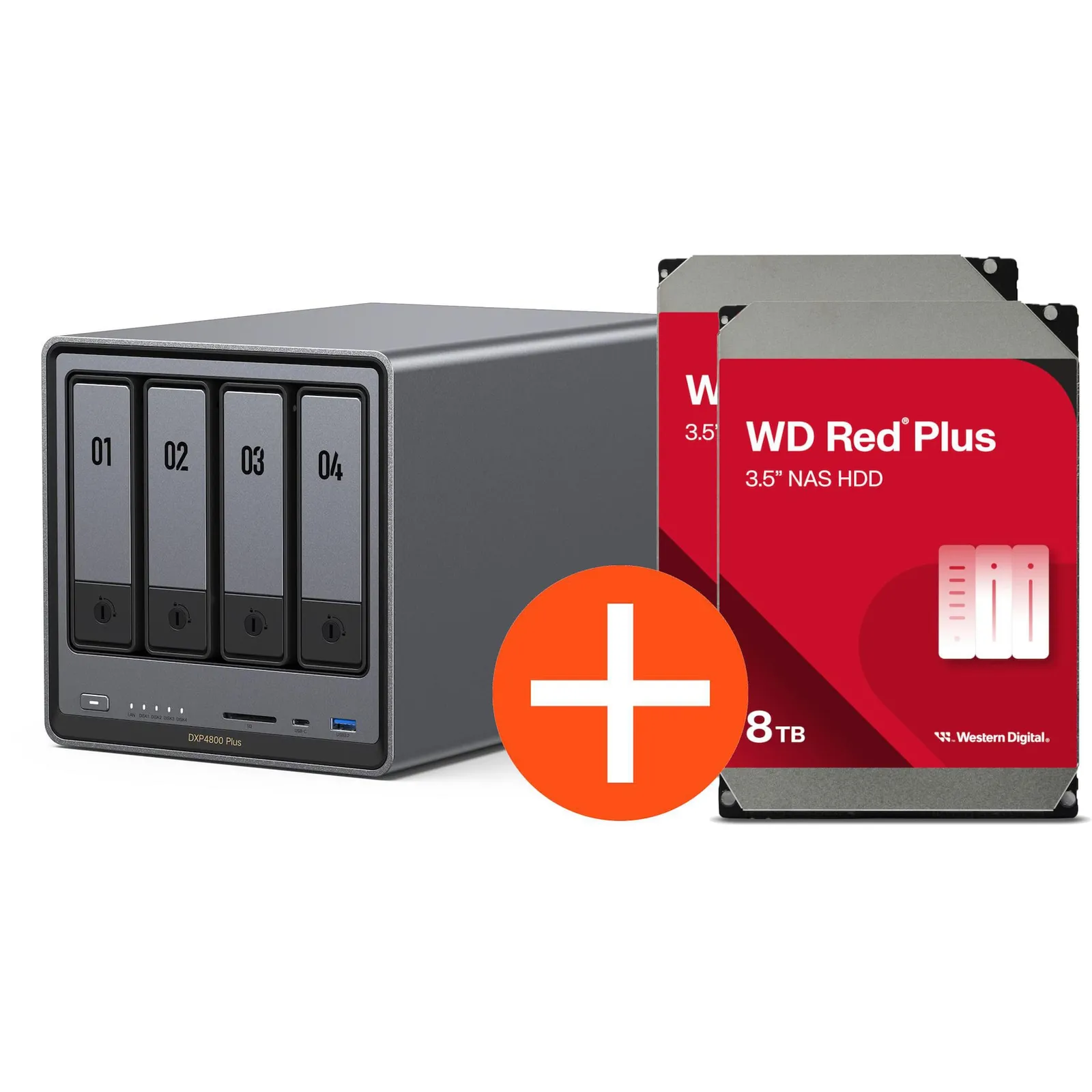 PI_785241034 UGREEN NASync DXP4800 Plus NAS System 4-Bay 16TB inkl. 2x WD WD80EFPX NAS HDD - 8 TB - Slika 1