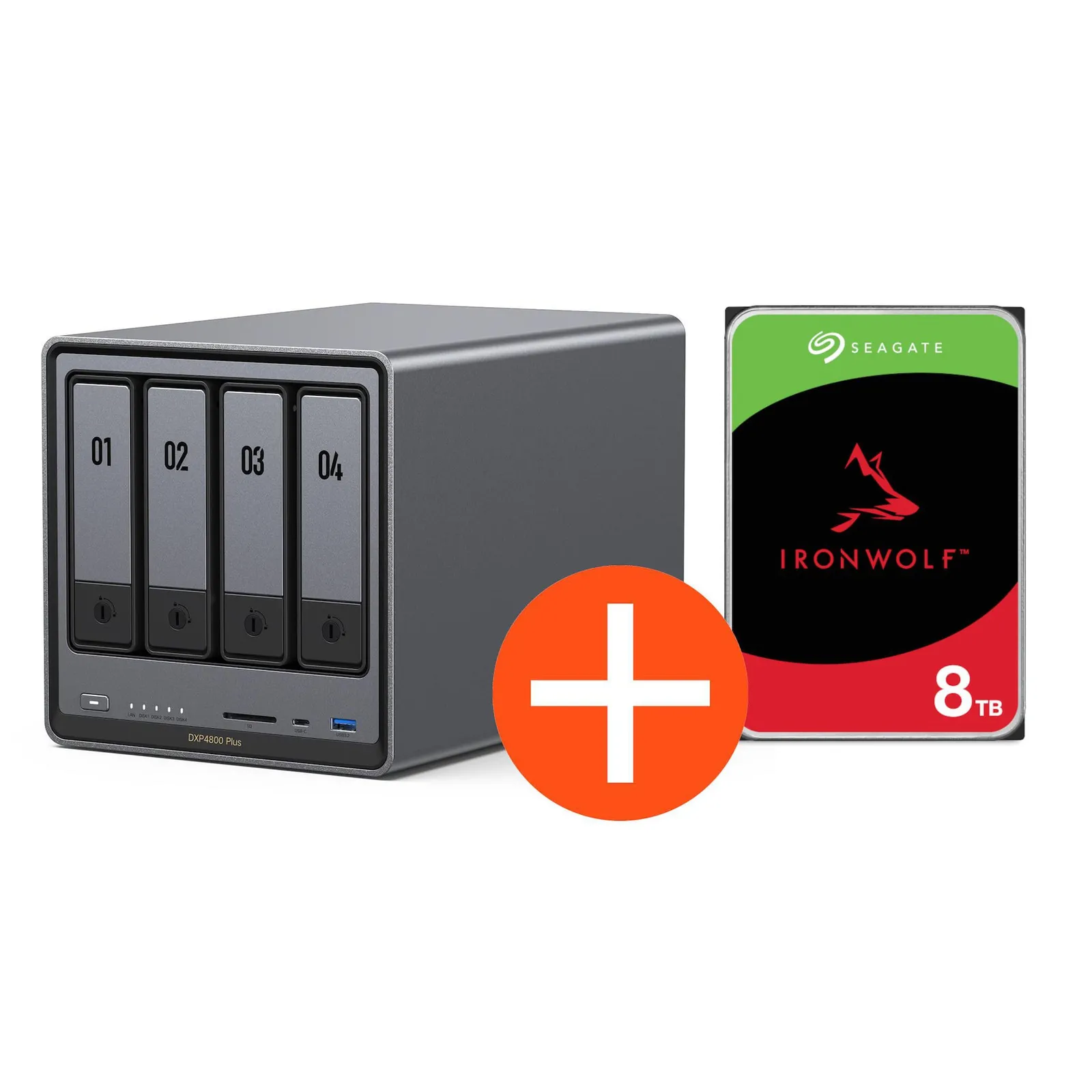 PI_785294780 UGREEN NASync DXP4800 Plus NAS System 4-Bay 8TB inkl. 1x Seagate IronWolf ST8000VN004 8 TB - Slika 1