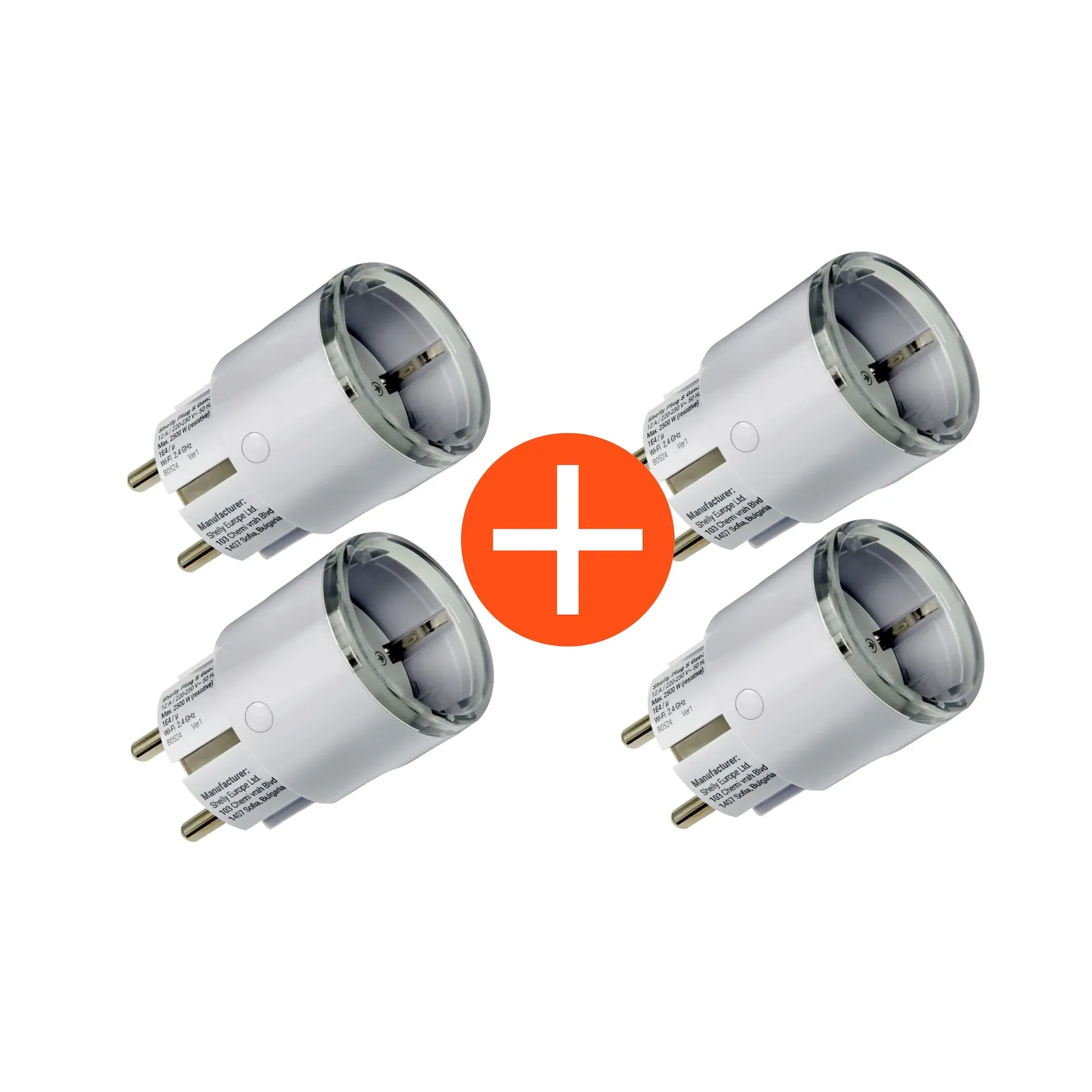 PI_785770832 Shelly Plug S Gen3 Spaarbundle 4x Smarter Zwischenstecker 12A Messfunktion WLAN Matter BT weiß - Slika 1