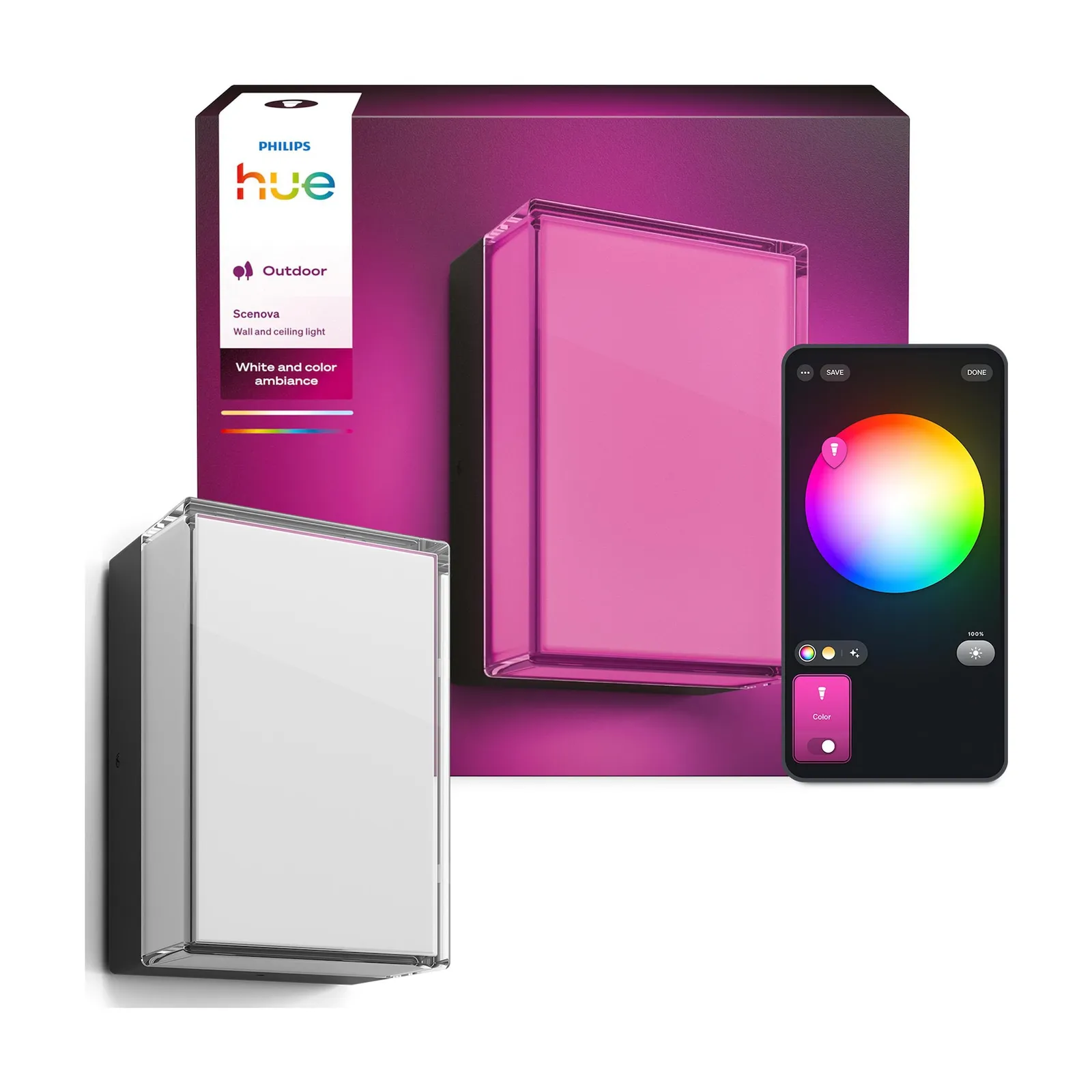 PI_786720353 Philips Hue WACA Scenova Wandleuchte Rechteckig schwarz - Slika 1