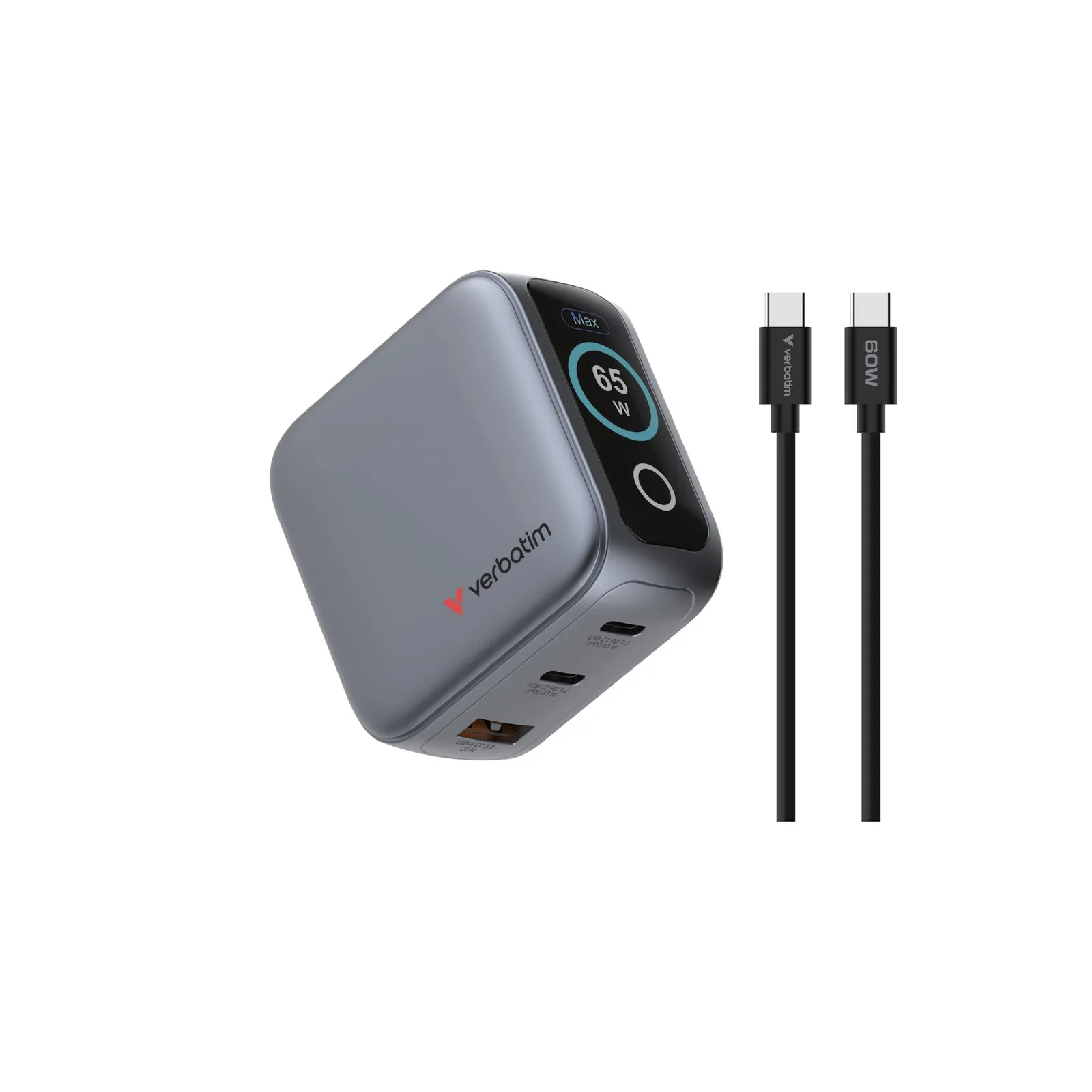 152973787 Verbatim 30238 Mini-GaN-Ladegerät mit Display 65W - Slika 1