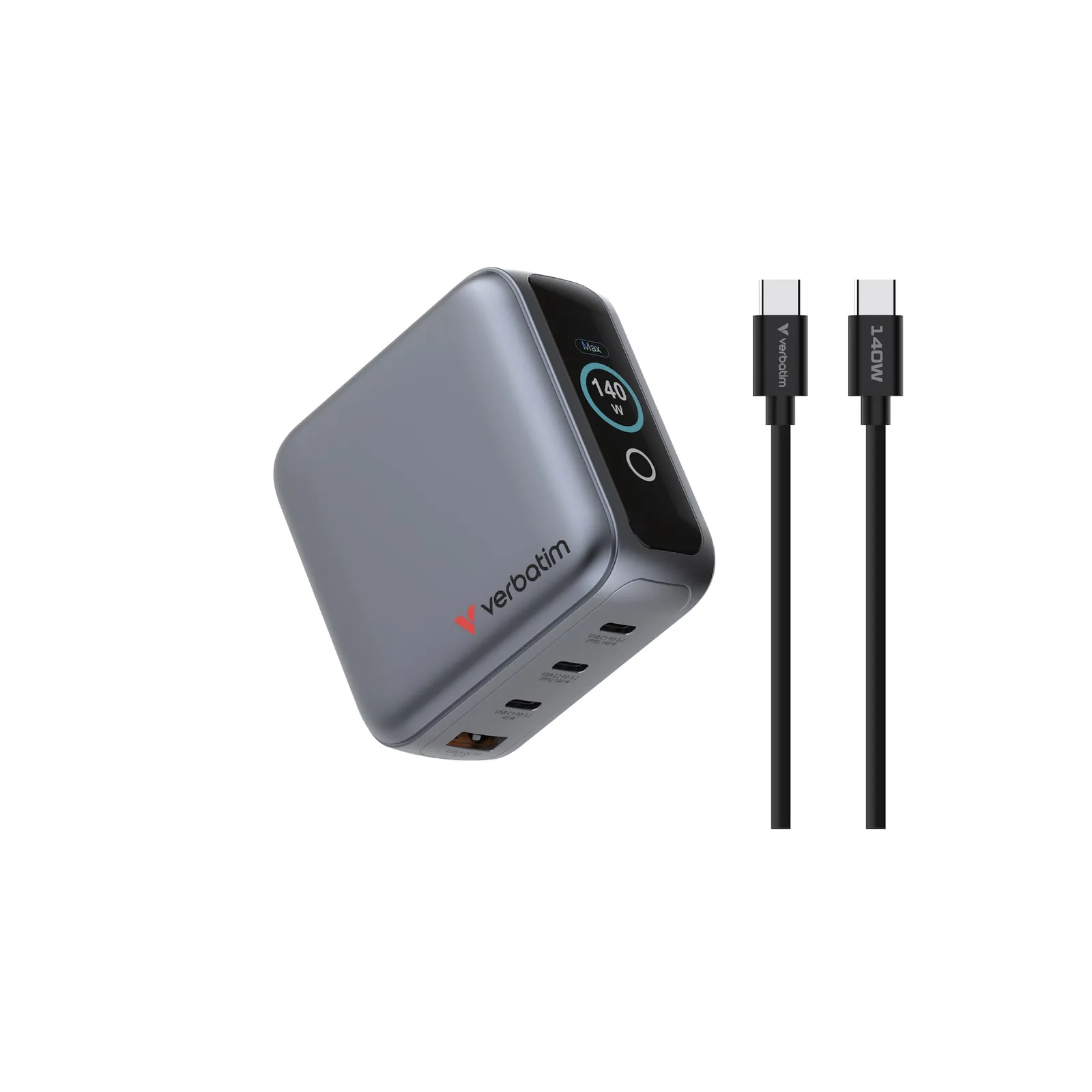 152974337 Verbatim 30240 Mini-GaN-Ladegerät mit Display bis 140W - Slika 1