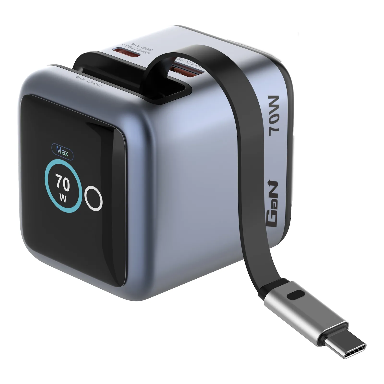 153439500 Verbatim 32059 Mini-GaN-Ladegerät 70W mit einziehbarem Kabel - Slika 1
