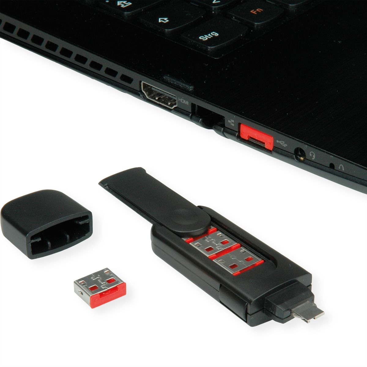 205174-57_04-ROLINE-USB-A-Port-Lock-Blocker-10x-USB-for-11-02-8330 Roline USB TIP A port blokator, 4×blokator/1×ključ - Slika 1