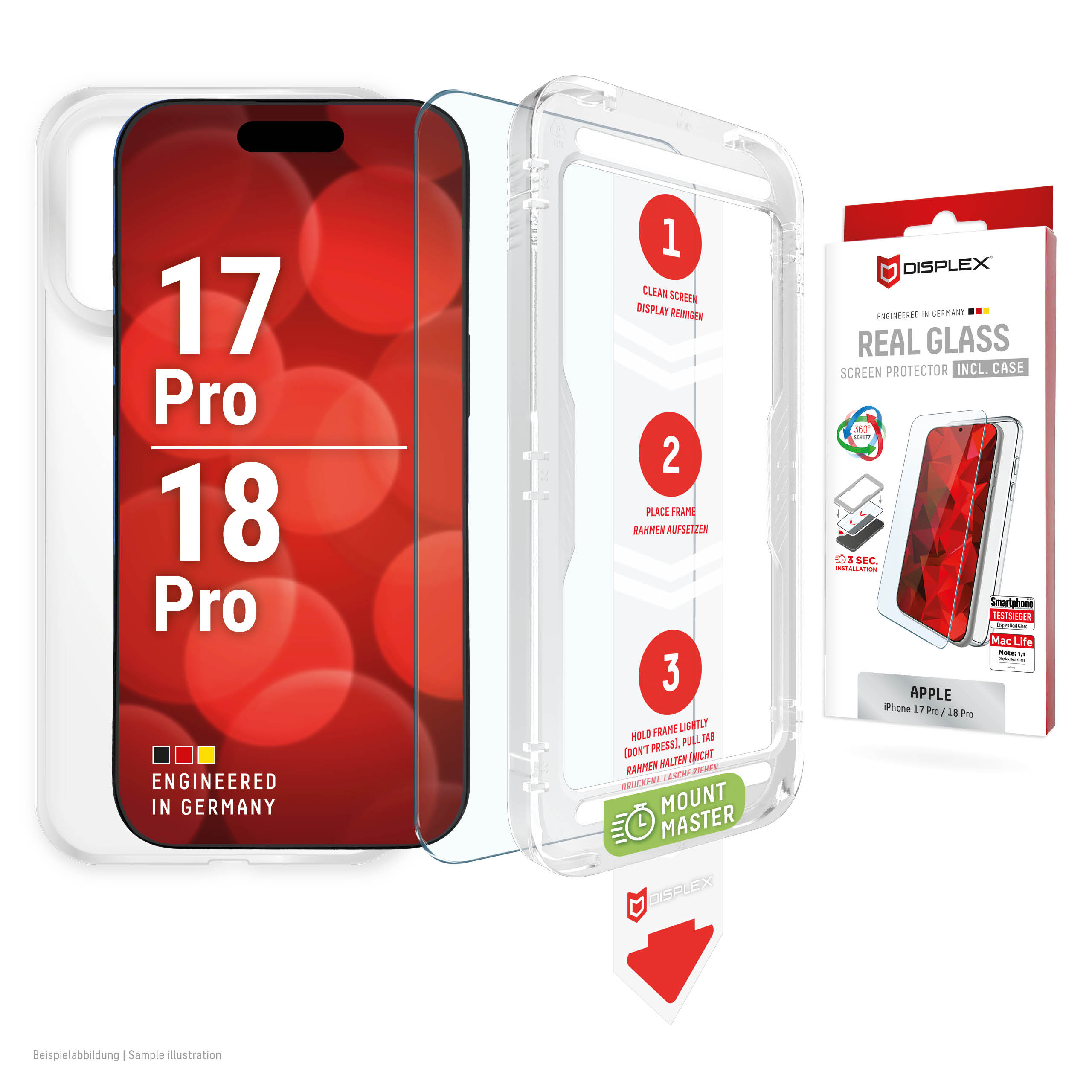 423374 DISPLEX Glas + Schutzhülle für Apple iPhone 18 Pro/17 Pro - Slika 1