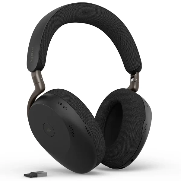 Jabra Evolve3 85 MS Schwarz Kabelloses Bluetooth-Headset inkl. USB-A Dongle, ANC (Aktive Geräuchunterdrückung)