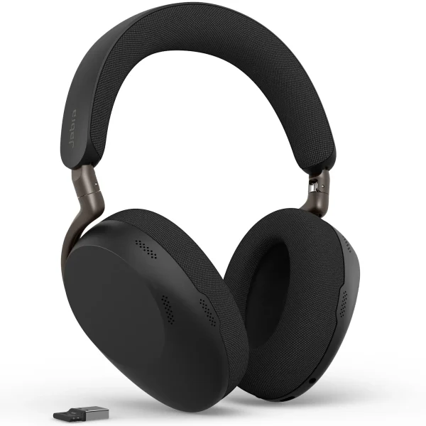 Jabra Evolve3 85 UC Schwarz Kabelloses Bluetooth-Headset inkl. USB-A Dongle, ANC (Aktive Geräuchunterdrückung)