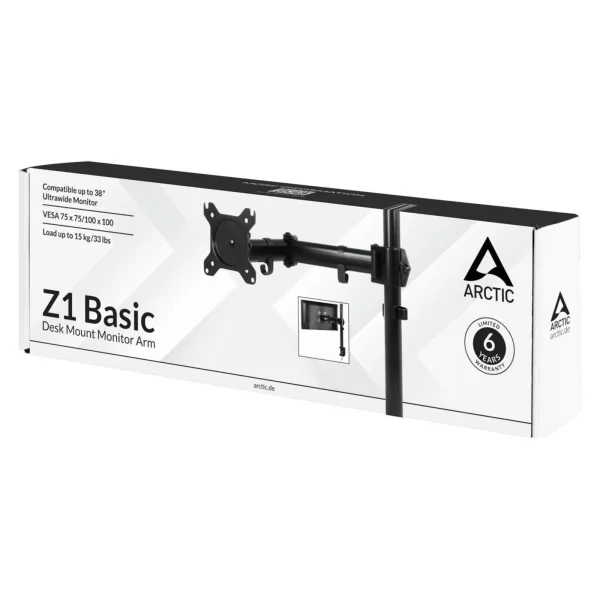 ARCTIC Z1 Basic Monitorarm Monitore bis zu 38 Zoll Tischbefestigung