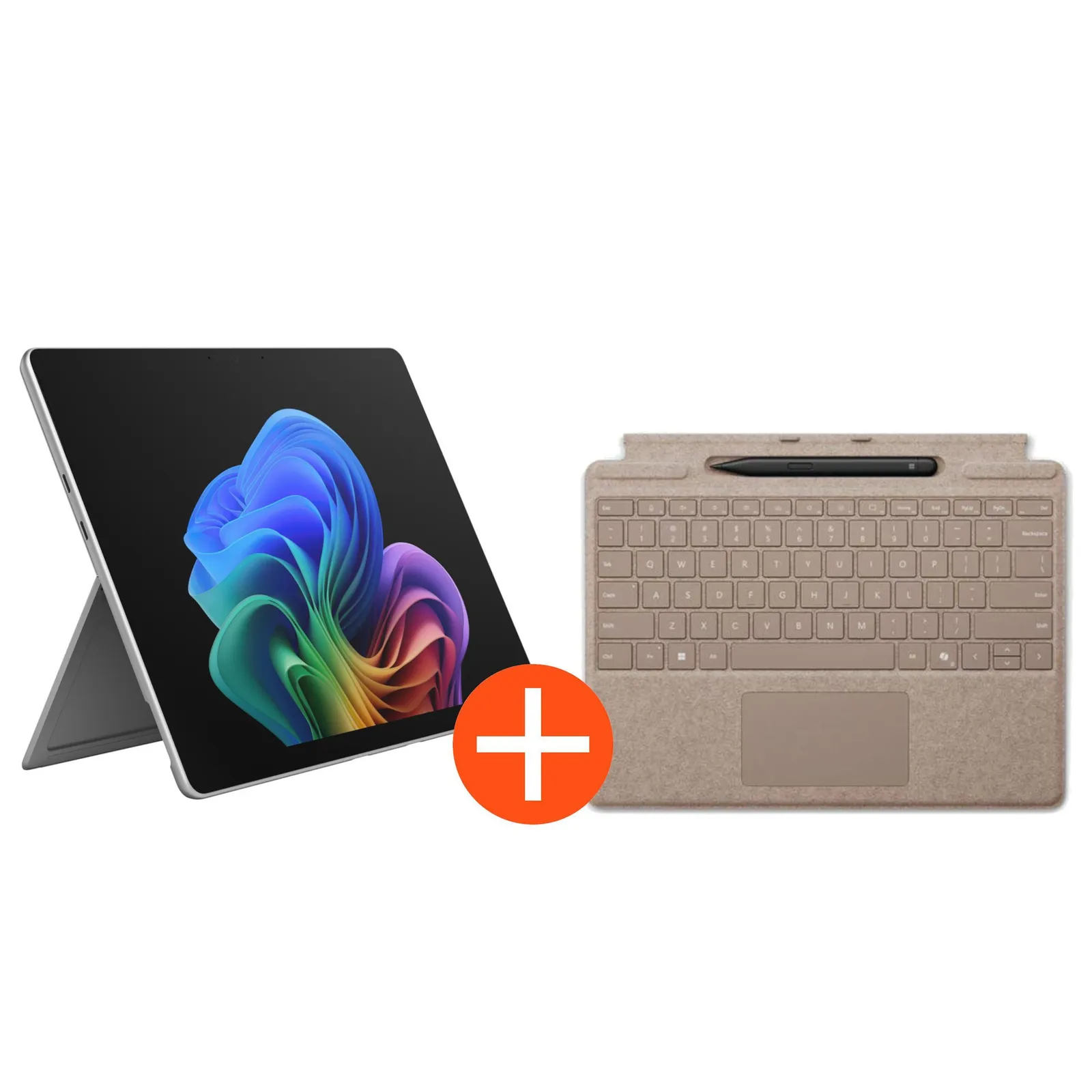 PI_783178622 Microsoft Surface Pro 13" (12. Edition) Touch Platin Snapdragon X2 Plus 24GB/512GB SSD Win11 EP2-73343 inkl. MS Pro Keyboard mit Slim Pen Sand - Slika 1