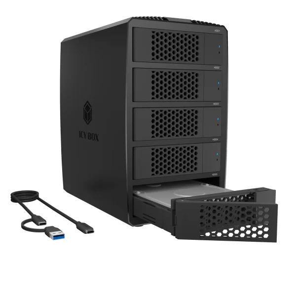 RaidSonic Icy Box Heart RAID 3705 RAID-System für 5-Bay 2,5"/3,5" SATA HDD/SSD