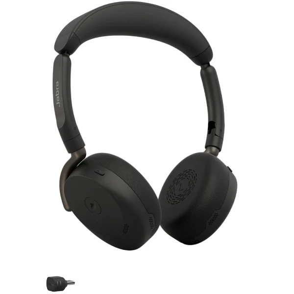 Jabra Evolve3 65 Flex MS Schwarz Kabelloses Bluetooth-Headset, USB-C Dongle, ANC, faltbar, Microsoft Teams zertifiziert