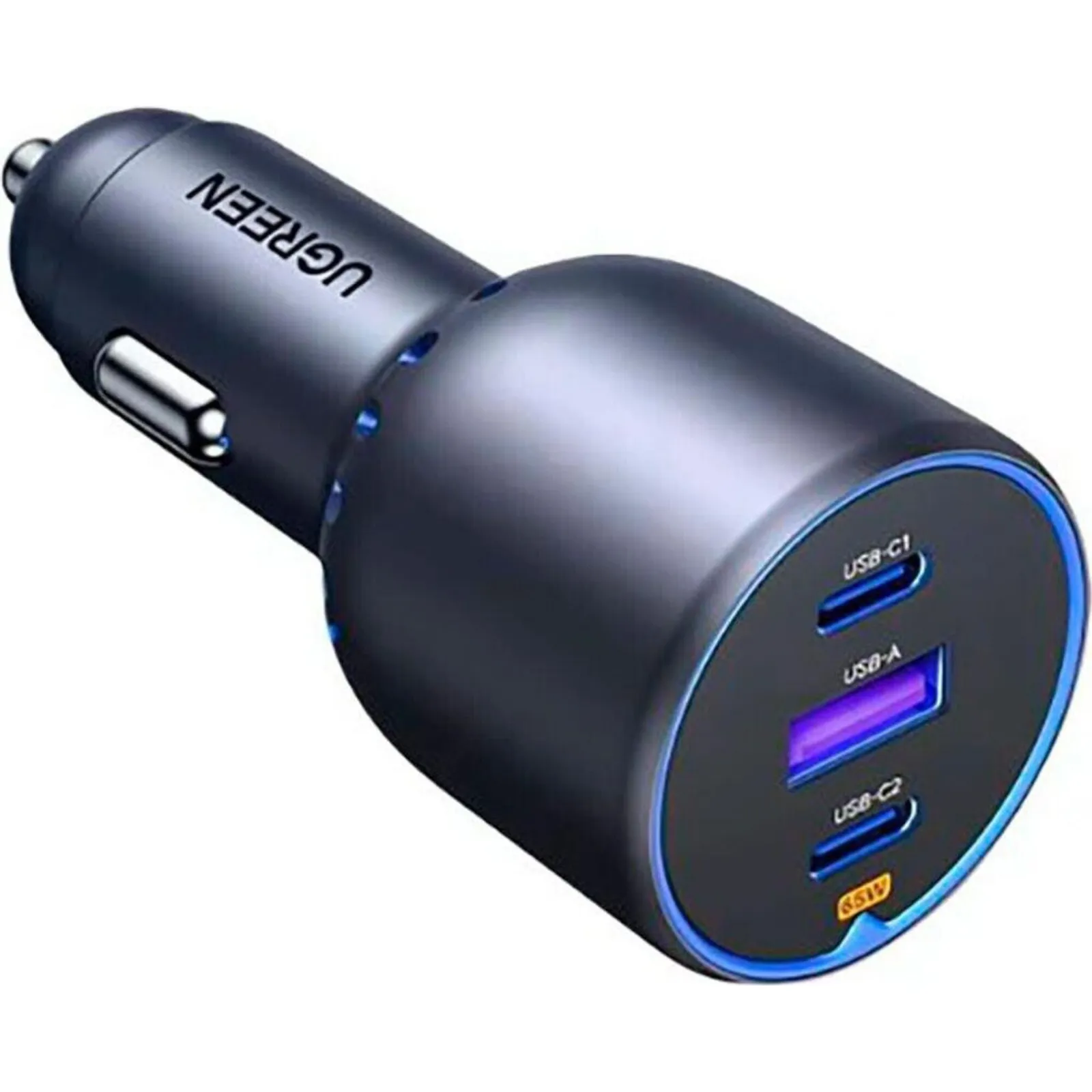 PI_787151127 UGREEN Nexode 60W Auto-Schnellladegerät mit ausziehbarem USB-C-Kabel | USB-C | USB-A | 12V/24V - Slika 1