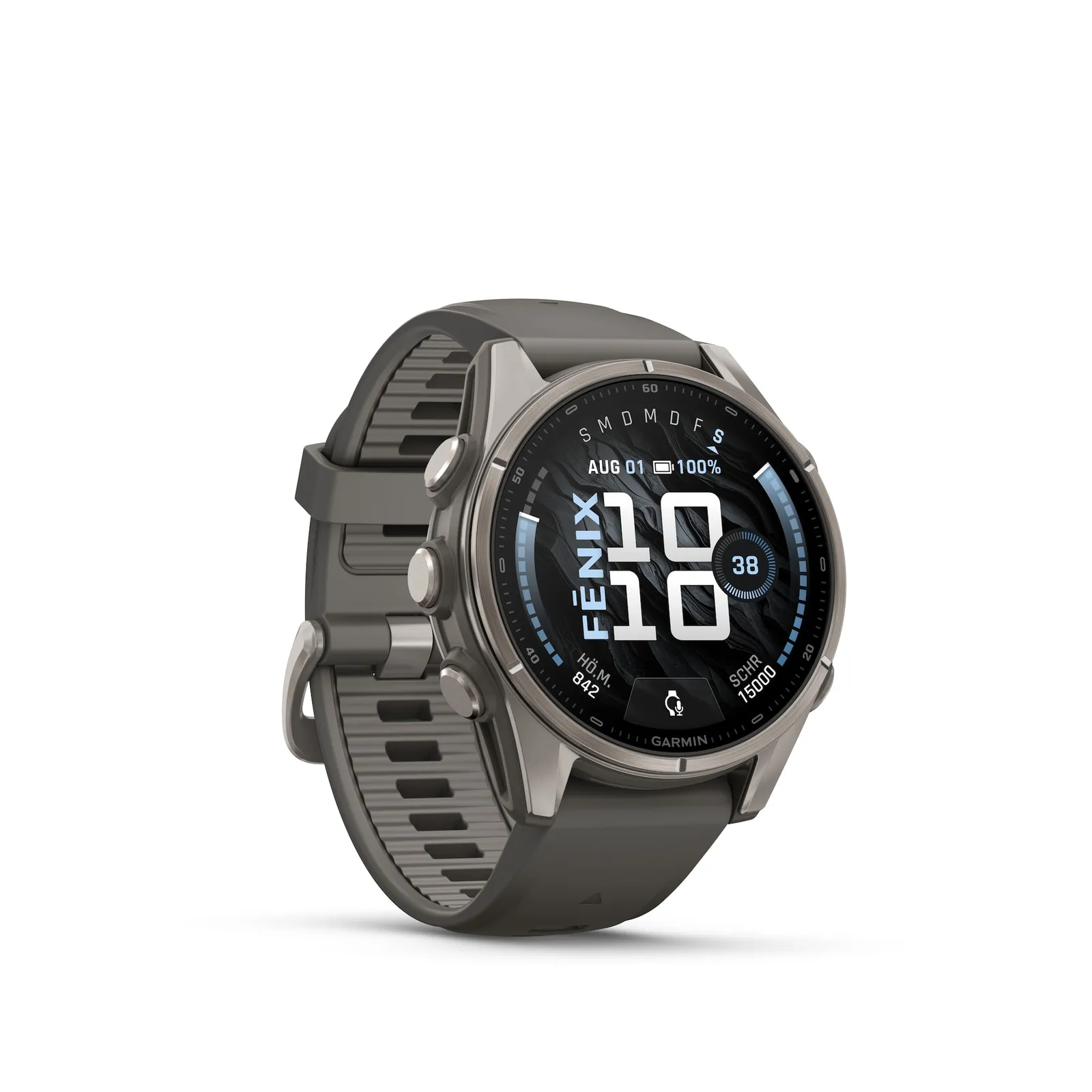 PI_788446236 Garmin Fenix 9 - 43 mm, AMOLED Pebble Gray QuickFit®-Silikon-Armband - Slika 1