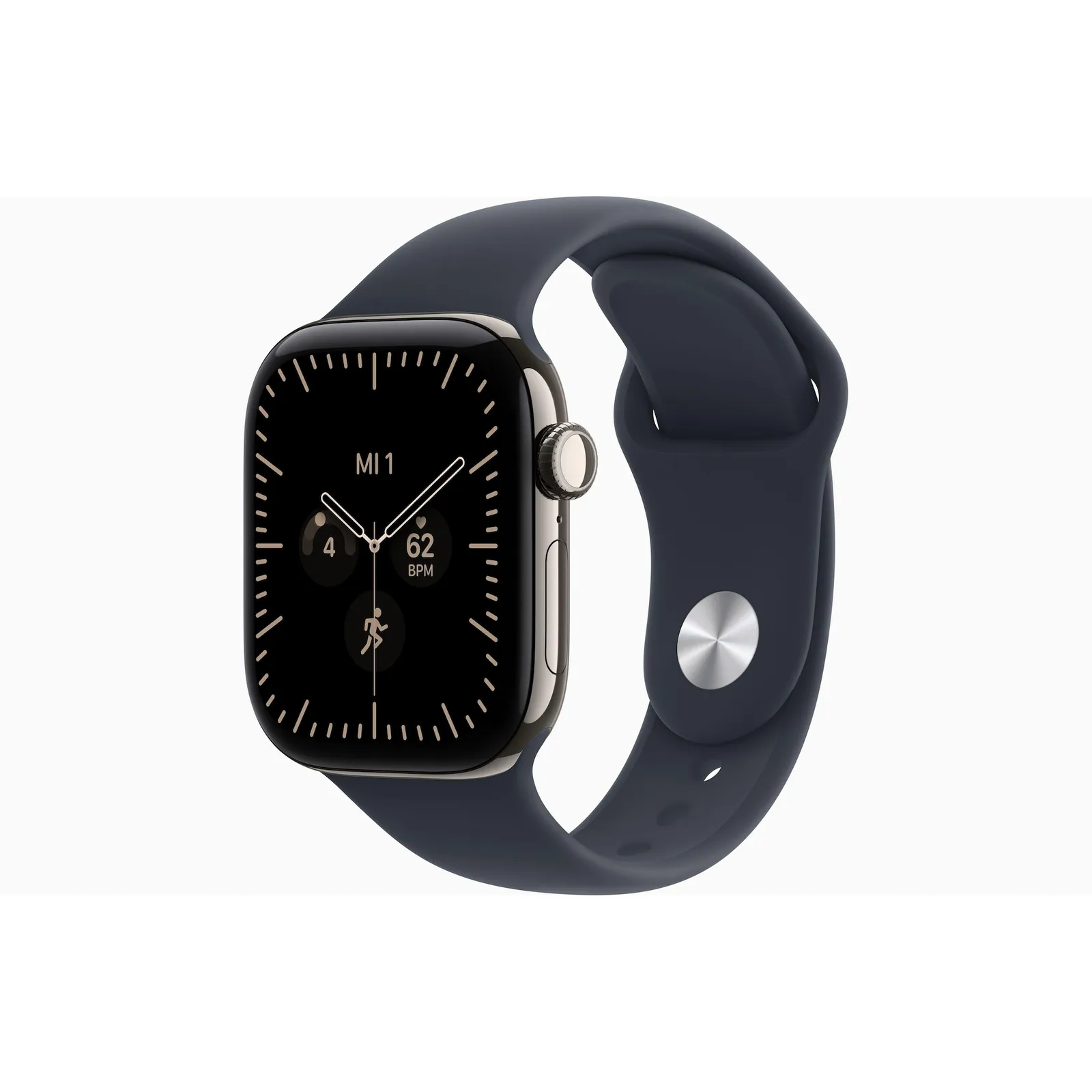 PI_789017112 Apple Watch Series 12 GPS + Cellular 42mm Natural Titanium Case with Navy Blue Sport Band - M/L - Slika 1