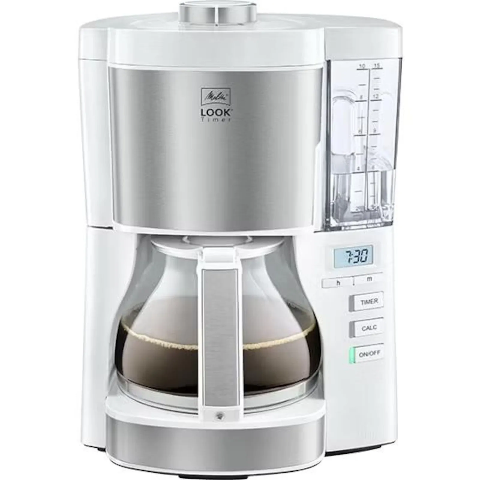 PI_790126909 Melitta Look Timer 1025-07 Kaffeemaschine Weiß/Edelstahl 10 Tassen - Slika 1