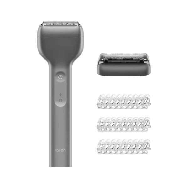 Laifen T1 Pro Elektrorasierer mit Linearmotor aus Aluminium – USB-C Rasierer & Barttrimmer Set, IPX7, 12.000 CPM; Alu grau