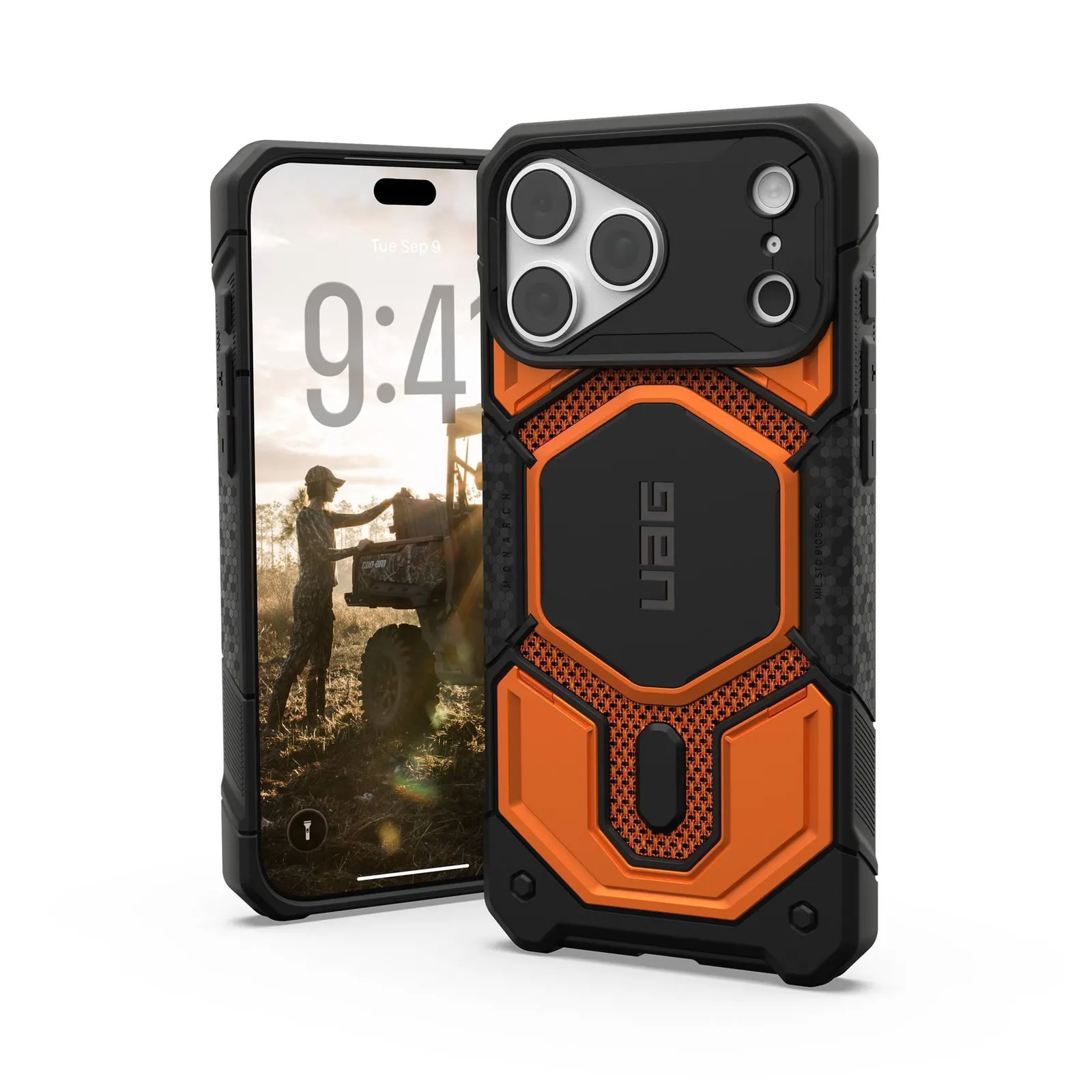 PI_791201532 UAG Urban Armor Gear Monarch Pro MagSafe Case | Apple iPhone 18 Pro Max/17 Pro Max | kevlar burnt orange | 114568113997 - Slika 1