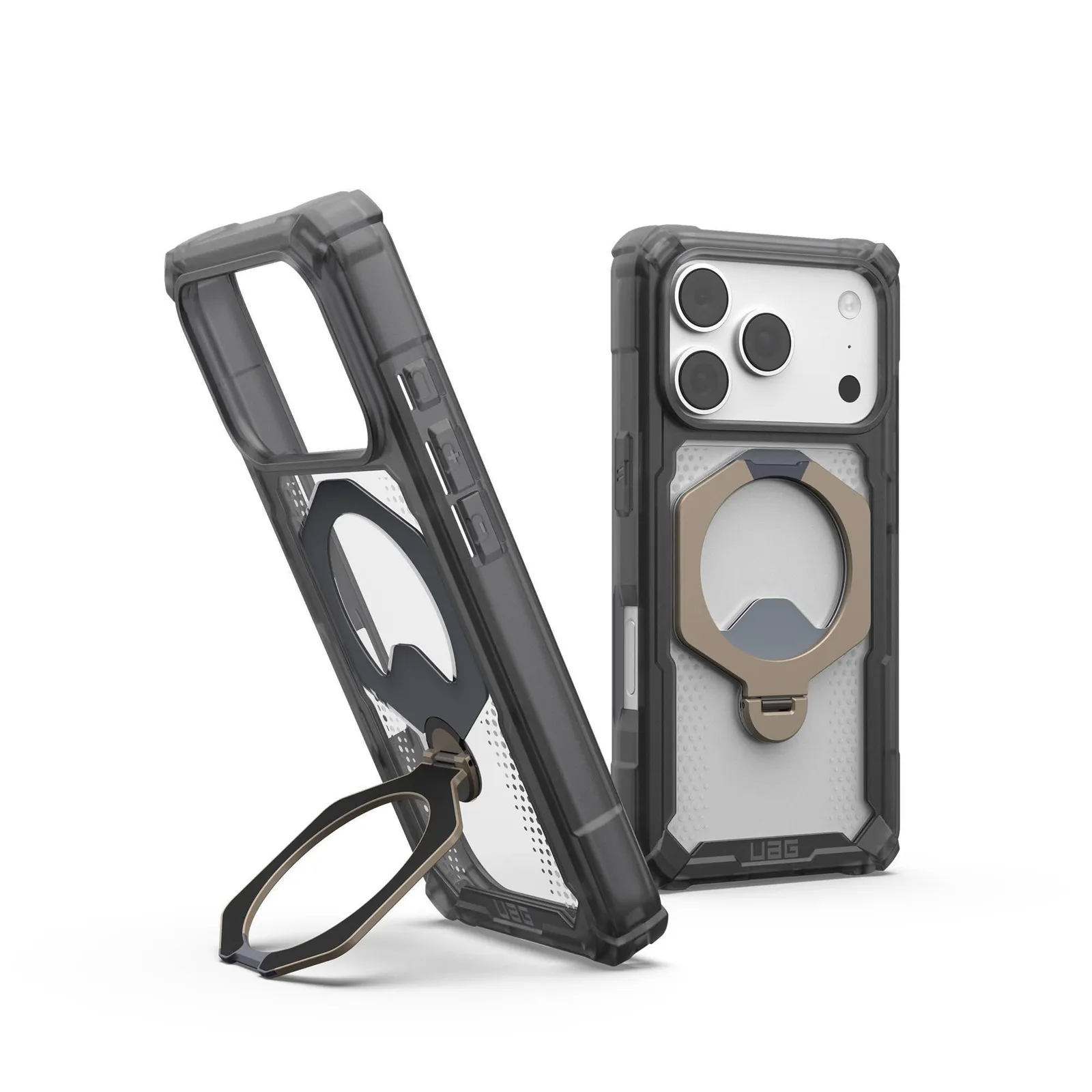 PI_791308554 UAG Urban Armor Gear Plasma XTE 360 MagSafe Kickstand Case Apple iPhone 18 Pro /17 Pro ash (grau)/titan/transparent - Slika 1