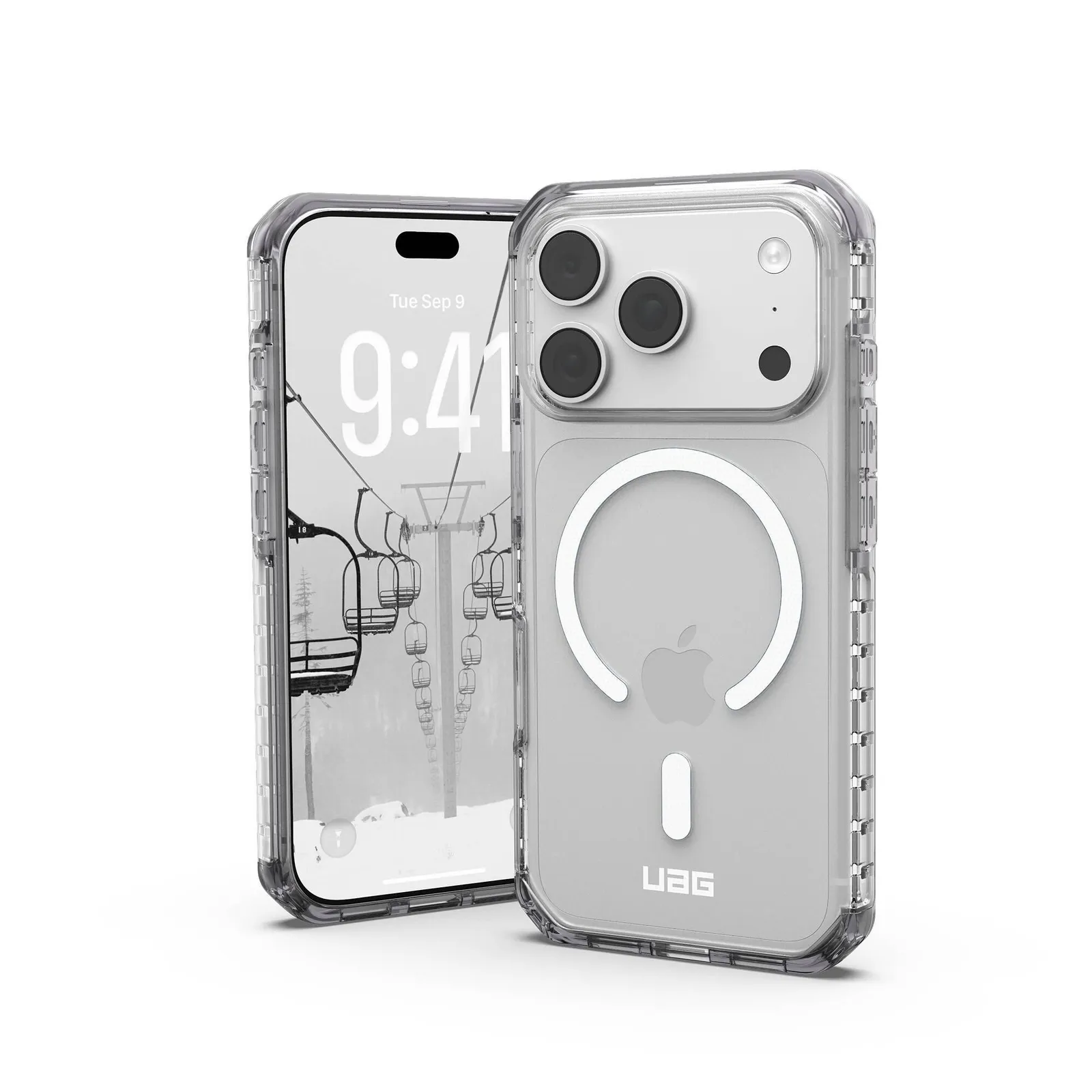 PI_791348687 UAG Urban Armor Gear Plyo LT MagSafe Case Apple iPhone 18 Pro /17 Pro ice/smoke (grau) (transparent)/weiß - Slika 1